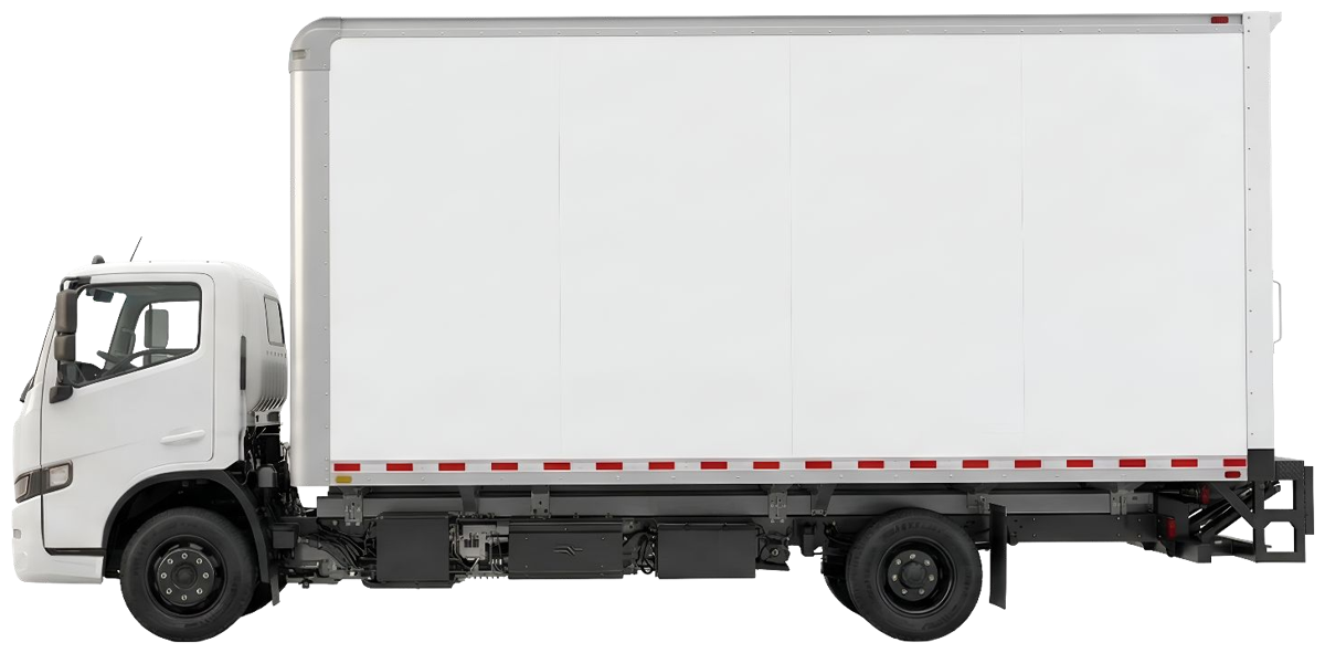 Harbinger HC Series Cab with box body and liftgate